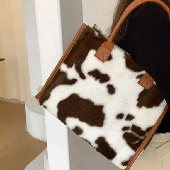 Brown Cow Print Tote Bag - Picture 8 of 12